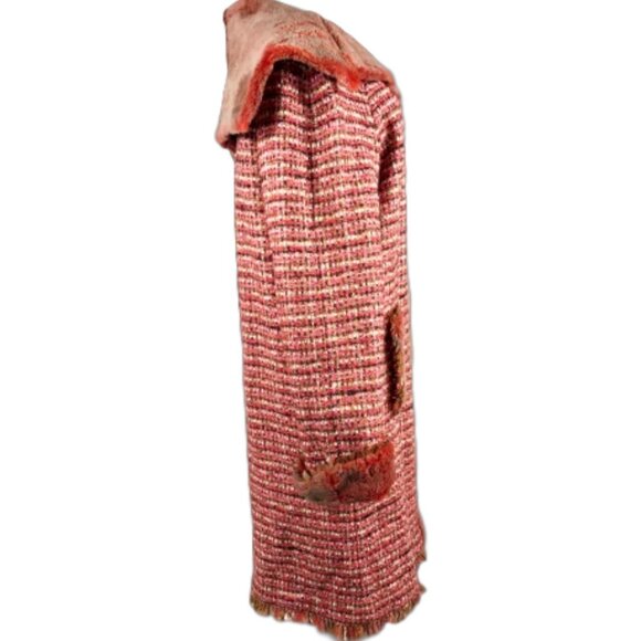 CHANEL TWEED/FUR REVERSIBLE LAPIN COAT - Picture 4 of 6